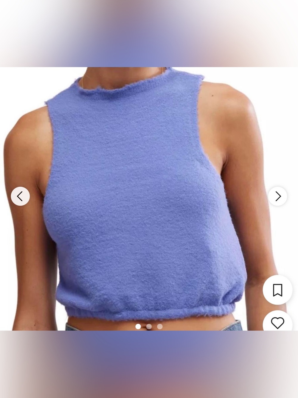 Free People Plush Periwinkle Knit Crop Tank